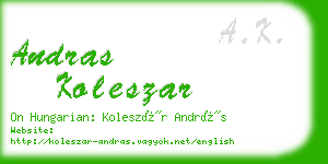 andras koleszar business card